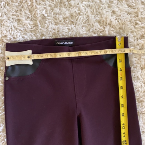 DKNY Slim Stretch Pull On Dark Maroon Leggings Like Jeans NWOT - Picture 10 of 13